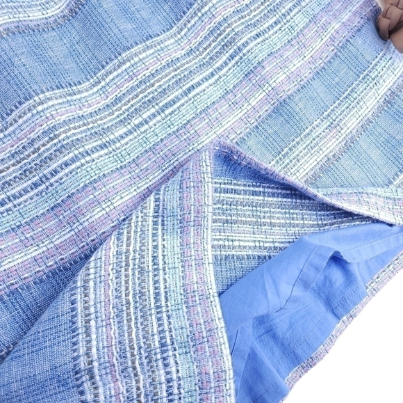 Talbots Blue Striped Tweed Shift Dress Sz 8 - Picture 5 of 15